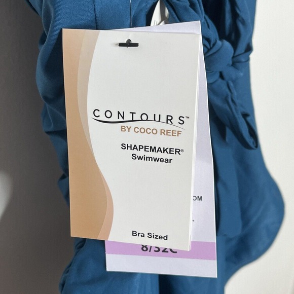 Contours By Coco Reef Shapemaker One Piece Swimsuit Lapis Blue Womens 8 32C - Picture 8 of 15